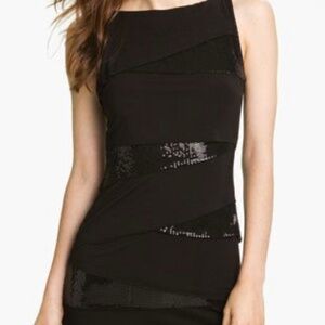 NWT Bailey 44 Black Stretch Sequin Bandage Cocktail Dress - M